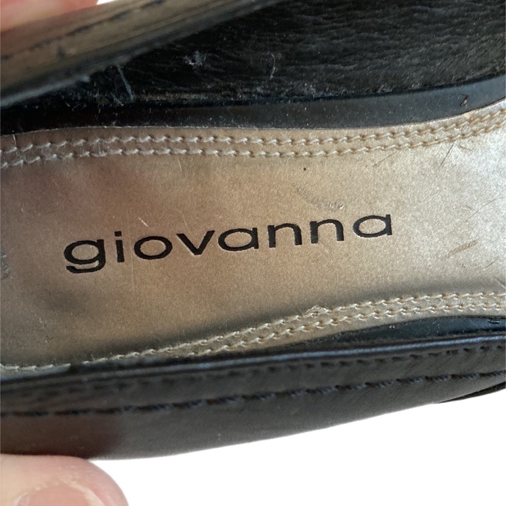 GIOVANNA black leather slip-on Wedge heels Size 6 AU - Picture 10 of 11